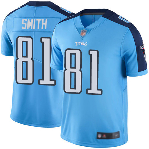 Tennessee Titans Limited Light Blue Men Jonnu Smith Jersey NFL Football #81 Rush Vapor Untouchable